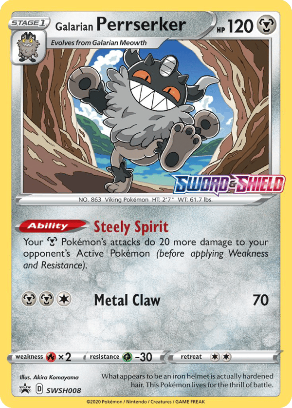 Galarian Perrserker – Promo – SWSH Black Star Promos
