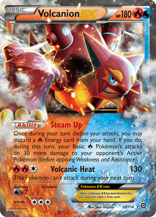 Volcanion-EX – Rare Holo EX – Steam Siege