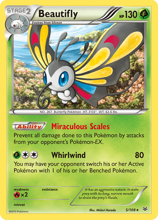 Beautifly – Rare Holo – Roaring Skies