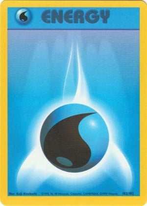 Water Energy #102/102  | Base Set Unlimited| Energy - Non Holo | Moderately Played