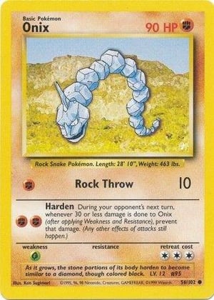 Onix #056/102  | Base Set Unlimited| Common - Non Holo | Lightly Played