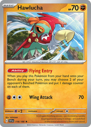 Hawlucha #118/198 | Scarlet & Violet Base Set| Rare- Rev Holo