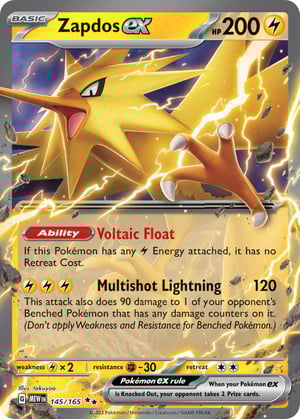 Zapdos ex #145/165  | (Mew) 151| Double Rare