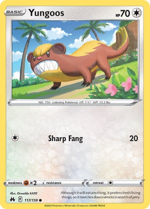 Yungoos #117/159 | Crown Zenith | Common  - Non Holo