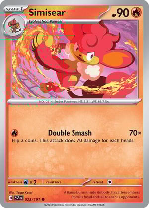 Simisear #023/191  | Surging Sparks| Common- Rev Holo