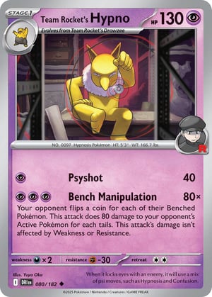 Team Rocket's Hypno #080/182 | Destined Rivals | Uncommon - Non Holo