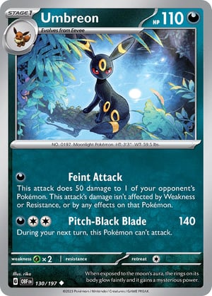 Umbreon #130/197 | Obsidian Flames| Uncommon - Non Holo