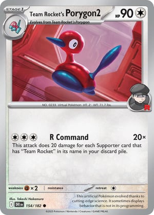 Team Rocket's Porygon2 #154/182 | Destined Rivals | Common - Non Holo