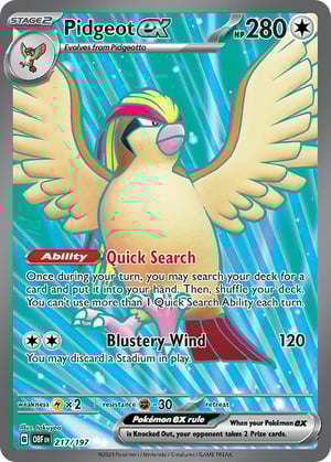 Pidgeot ex #217/197 | Obsidian Flames| Ultra Rare