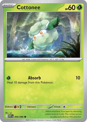 Cottonee #004/086 | White Flare | Common - Non Holo