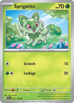 Sprigatito #013/198 | Scarlet & Violet Base Set| Common - Non Holo
