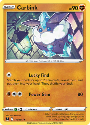 Carbink #108/196  | Lost Origin | Uncommon  - Non Holo