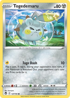 Togedemaru #127/195 | Silver Tempest | Common  - Non Holo