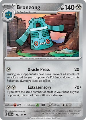 Bronzong #145/197 | Obsidian Flames| Uncommon- Rev Holo