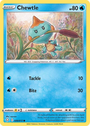 Chewtle    #026/072 | Shining Fates | Common - Non Holo