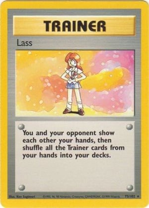Lass #075/102  | Base Set Unlimited| Rare - Non Holo | Moderately Played
