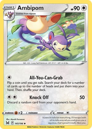 Ambipom #145/196  | Lost Origin | Uncommon  - Non Holo