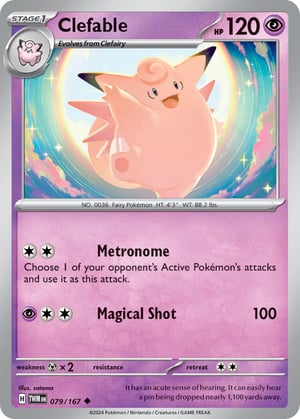 Clefable #079/167 | Twilight Masquerade | Uncommon- Rev Holo