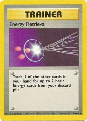 Energy Retrieval #081/102  | Base Set Unlimited| Uncommon - Non Holo | Moderately Played
