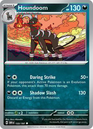 Houndoom #133/197 | Obsidian Flames| Uncommon - Non Holo