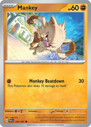 Mankey #045/091 | Paldean Fates | Common - Non Holo