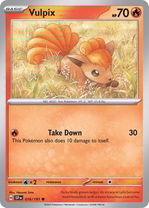 Vulpix #016/191  | Surging Sparks| Common - Non Holo