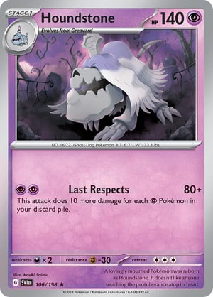 Houndstone #106/198 | Scarlet & Violet Base Set| Rare- Rev Holo