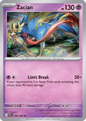 Zacian #045/094 | Phantasmal Flames | Rare  - Holo