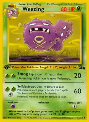 Weezing #045/062 | Fossil - First Edition | Uncommon - Non Holo | Moderately Played