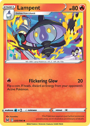 Lampent #025/196  | Lost Origin | Uncommon  - Non Holo