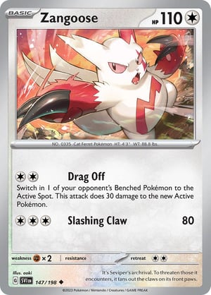 Zangoose #147/198 | Scarlet & Violet Base Set| Uncommon - Non Holo