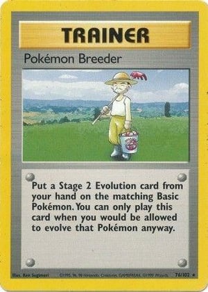 Pokemon Breeder #076/102  | Base Set Unlimited| Rare - Non Holo | Lightly Played