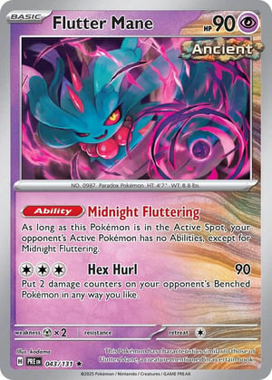 Flutter Mane #043/131 | Prismatic Evolutions | Rare- Pokeball