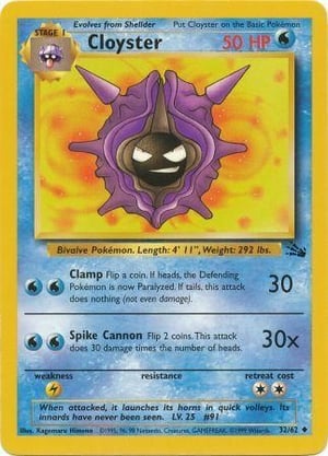 Cloyster #032/062 | Fossil - Unlimited | Uncommon - Non Holo | Moderately Played