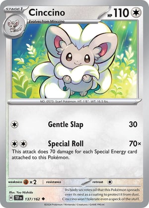 Cinccino #137/162  | Temporal Forces| Uncommon- Rev Holo