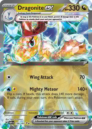 Dragonite ex #159/197 | Obsidian Flames| Double Rare
