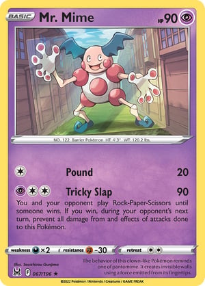 Mr. Mime #067/196  | Lost Origin | Rare  - Non Holo