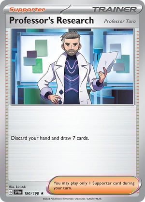 Professor's Research (Professor Turo) #190/198 | Scarlet & Violet Base Set| Rare - Holo