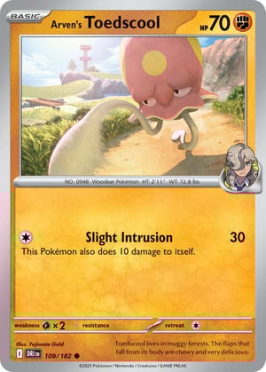 Arven's Toedscool #109/182 | Destined Rivals | Common - Non Holo