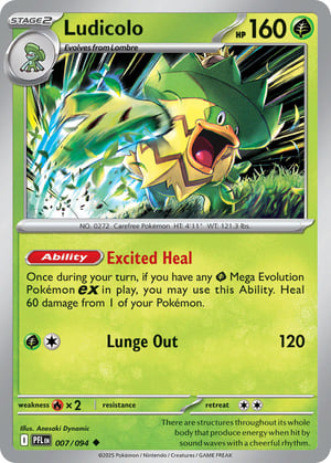 Ludicolo #007/094 | Phantasmal Flames | Uncommon  - Non Holo