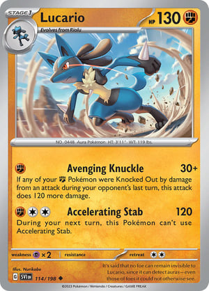 Lucario #114/198 | Scarlet & Violet Base Set| Uncommon - Non Holo