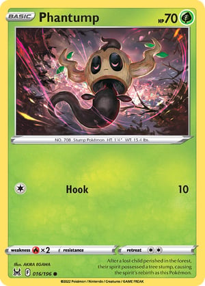 Phantump #016/196  | Lost Origin | Common  - Non Holo