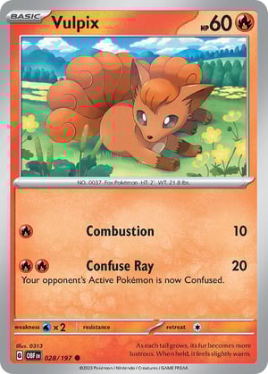 Vulpix #028/197 | Obsidian Flames| Common - Non Holo