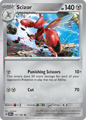 Scizor #141/197 | Obsidian Flames| Rare - Holo