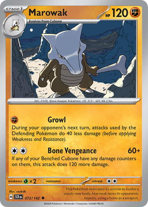 Marowak #073/142  | Stellar Crown | Uncommon - Non Holo