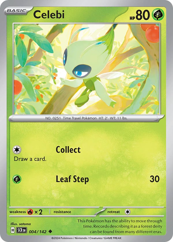 Celebi #004/142  | Stellar Crown | Uncommon- Rev Holo