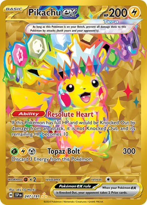 Pikachu ex #247/191  | Surging Sparks| Hyper Rare