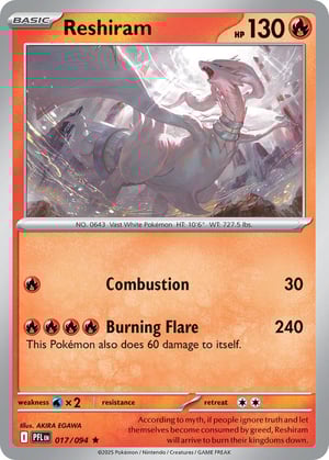 Reshiram #017/094 | Phantasmal Flames | Rare - Rev Holo