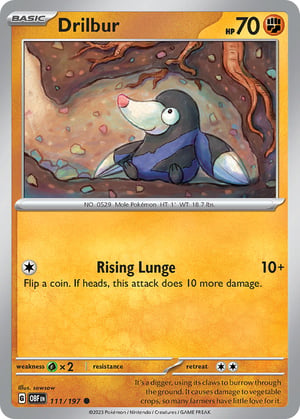Drilbur #111/197 | Obsidian Flames| Common- Rev Holo