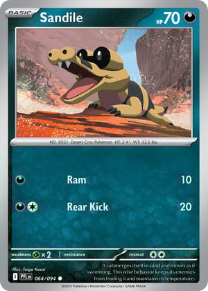 Sandile #064/094 | Phantasmal Flames | Common - Rev Holo